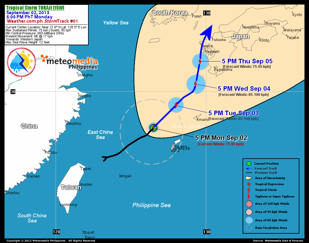 Bushman's Typhoon Blog TS TORAJI (15W) Update 001