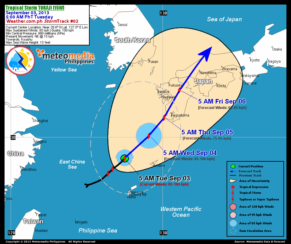 Bushman's Typhoon Blog TS TORAJI (15W) Update 002