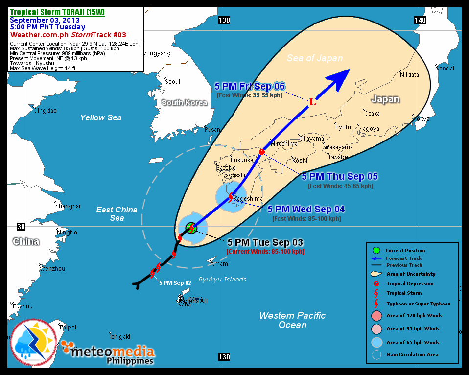 Bushman's Typhoon Blog TS TORAJI (15W) Update 003